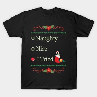 Naughty Or Nice Christmas Santa's Naughty List T-Shirt